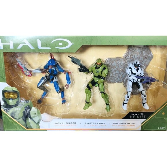 Wicked Cool Toys Other - Halo Infinite 3 Figure Pack –Master Chief Jackal Sniper Spartan MK VII 3.75"-NEW